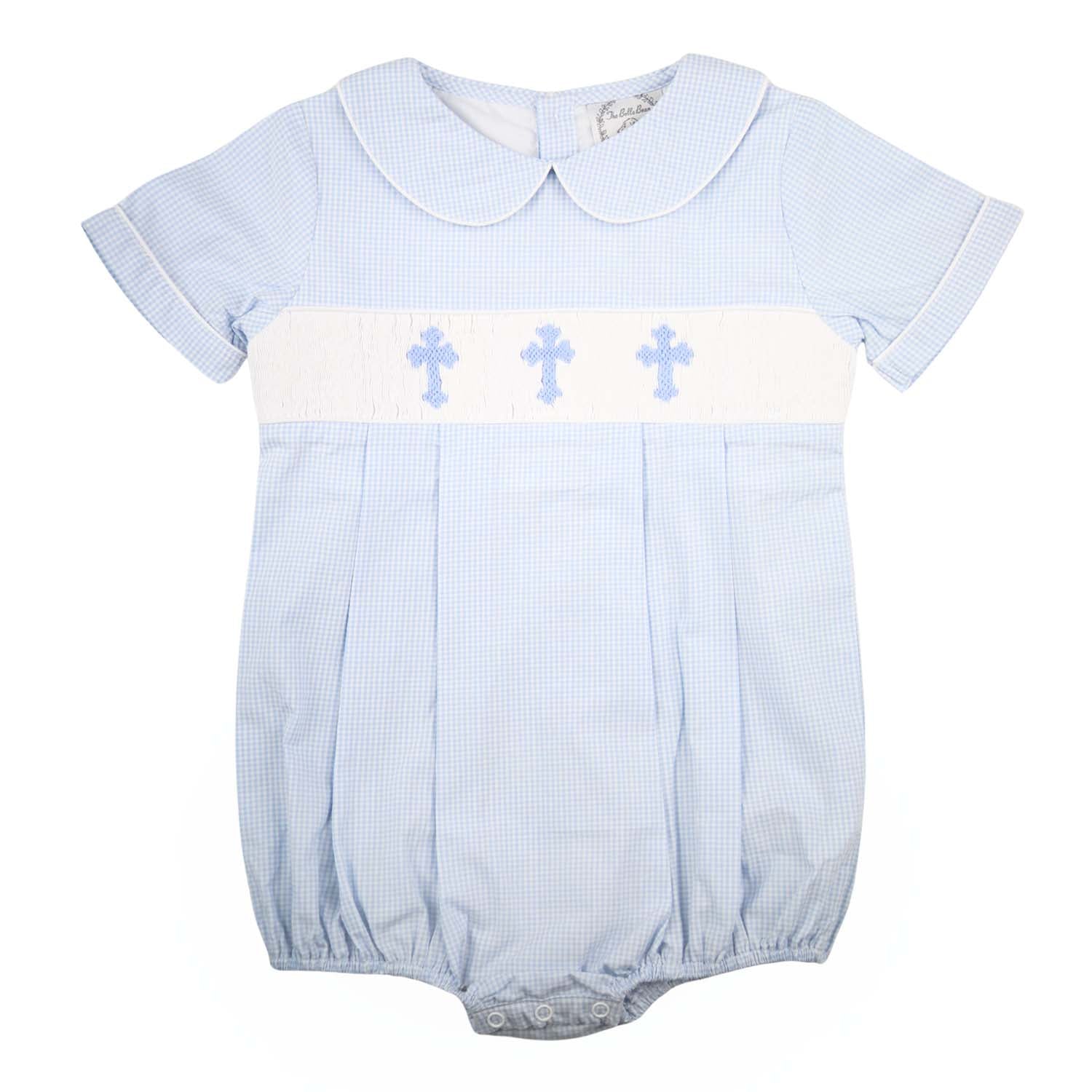 Easter Blue Gingham Cross Bubble