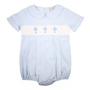 Easter Blue Gingham Cross Bubble