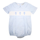 Easter Blue Gingham Cross Bubble