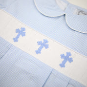 Easter Blue Gingham Cross Bubble