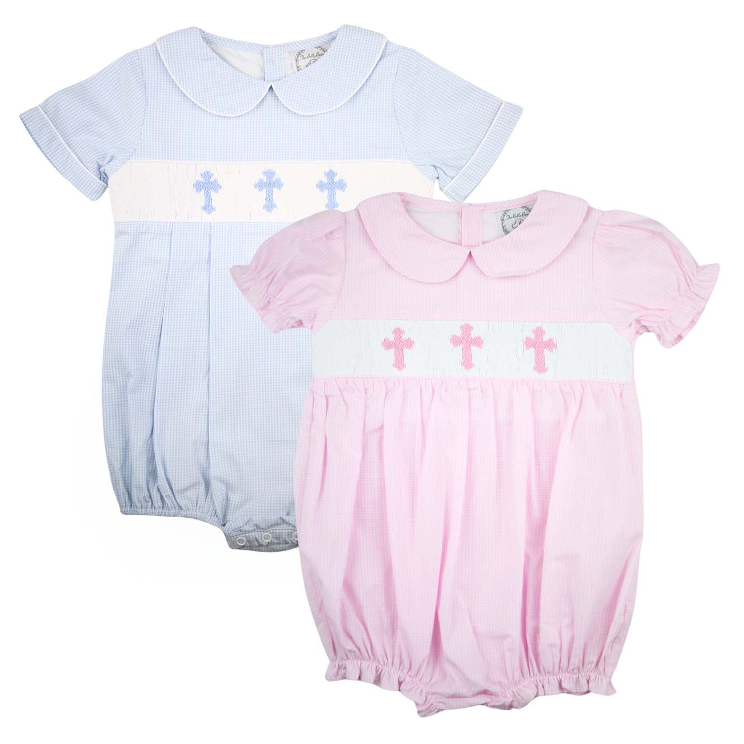 Easter Blue Gingham Cross Bubble