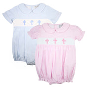 Easter Blue Gingham Cross Bubble