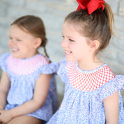 Patriotic Smocked Floral Dress