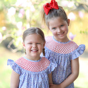 Patriotic Smocked Floral Dress