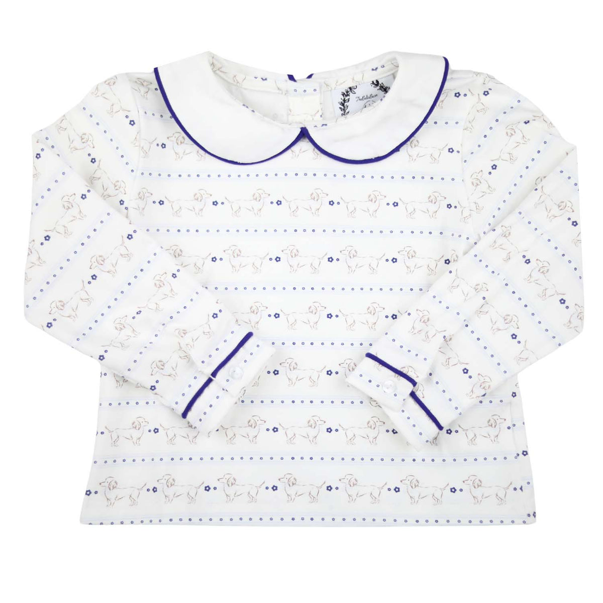 Dog Print Peter Pan Shirt