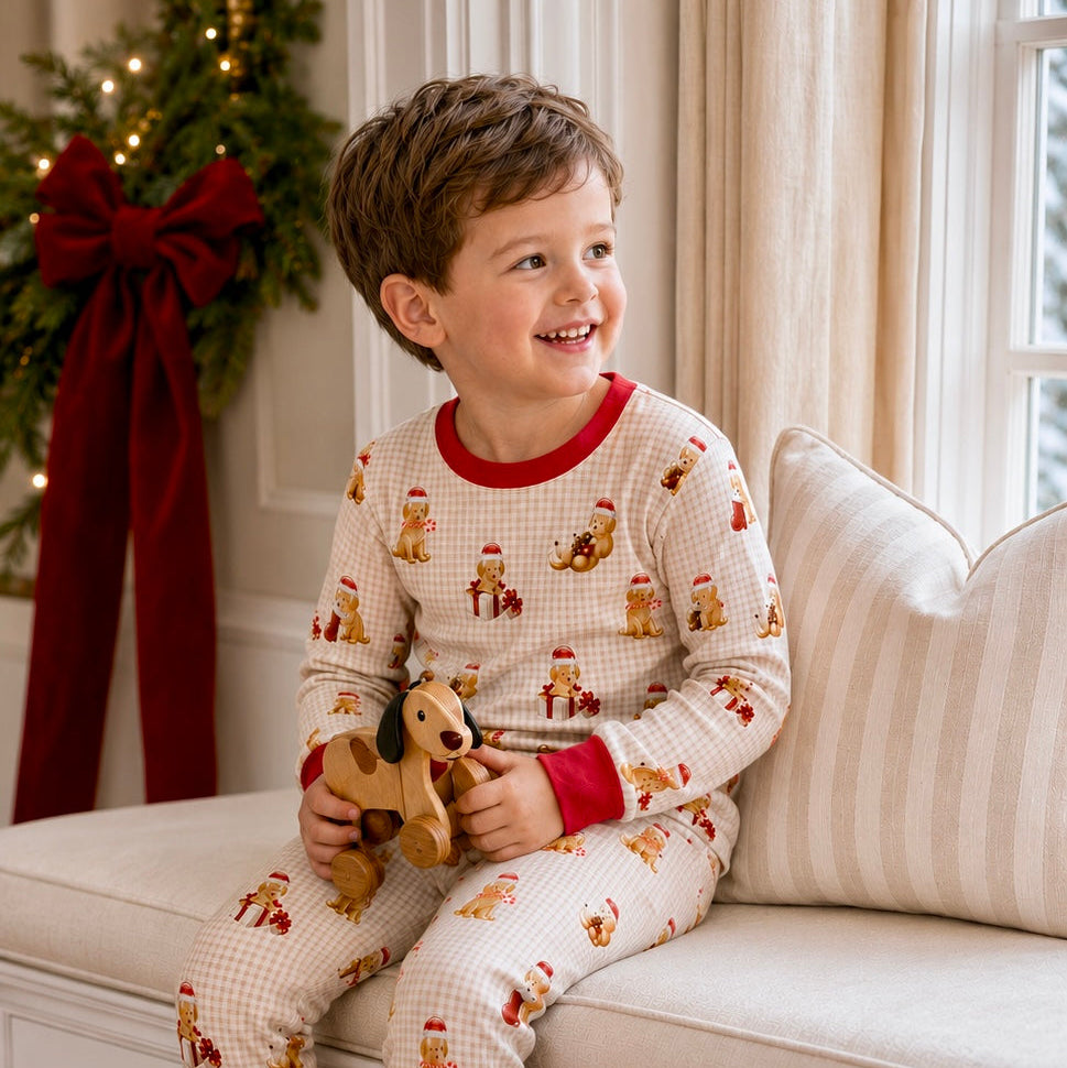 Christmas Santa Puppies Loungewear Set