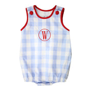 Patriotic Baby Blue Gingham Bubble