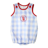Patriotic Baby Blue Gingham Bubble