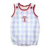Patriotic Baby Blue Gingham Bubble with Bow