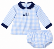 Navy & Blue Gingham Swing Set