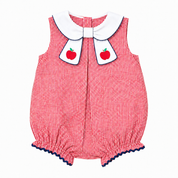 Red Gingham Apple Bubble with RicRac