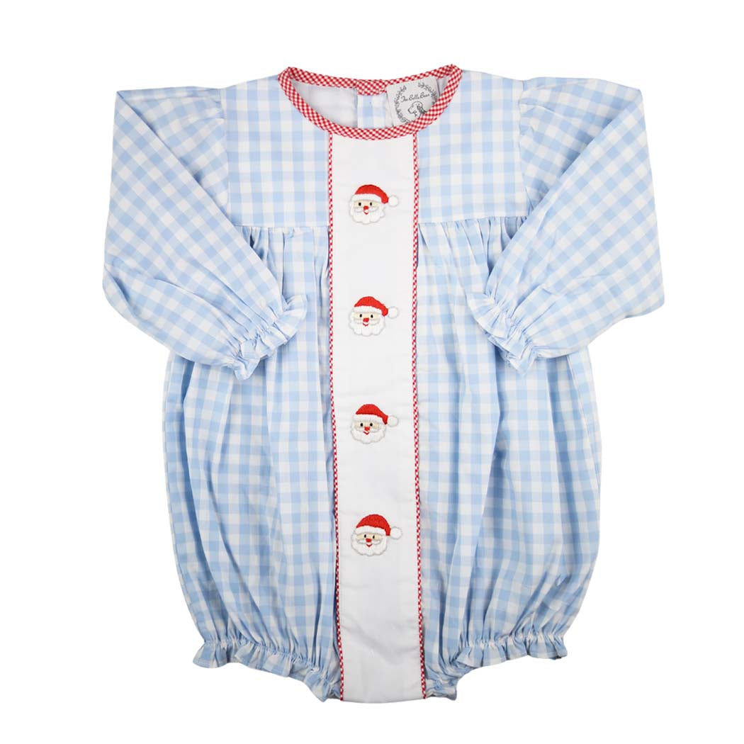 Blue Gingham Santa Bubble