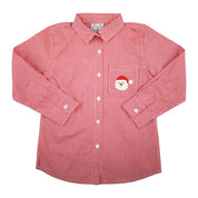 Red Gingham Santa Button-Down Shirt