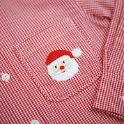 Red Gingham Santa Button-Down Shirt