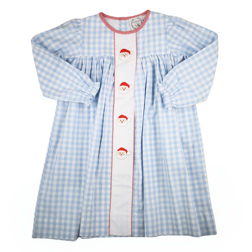 Blue Gingham Santa Dress
