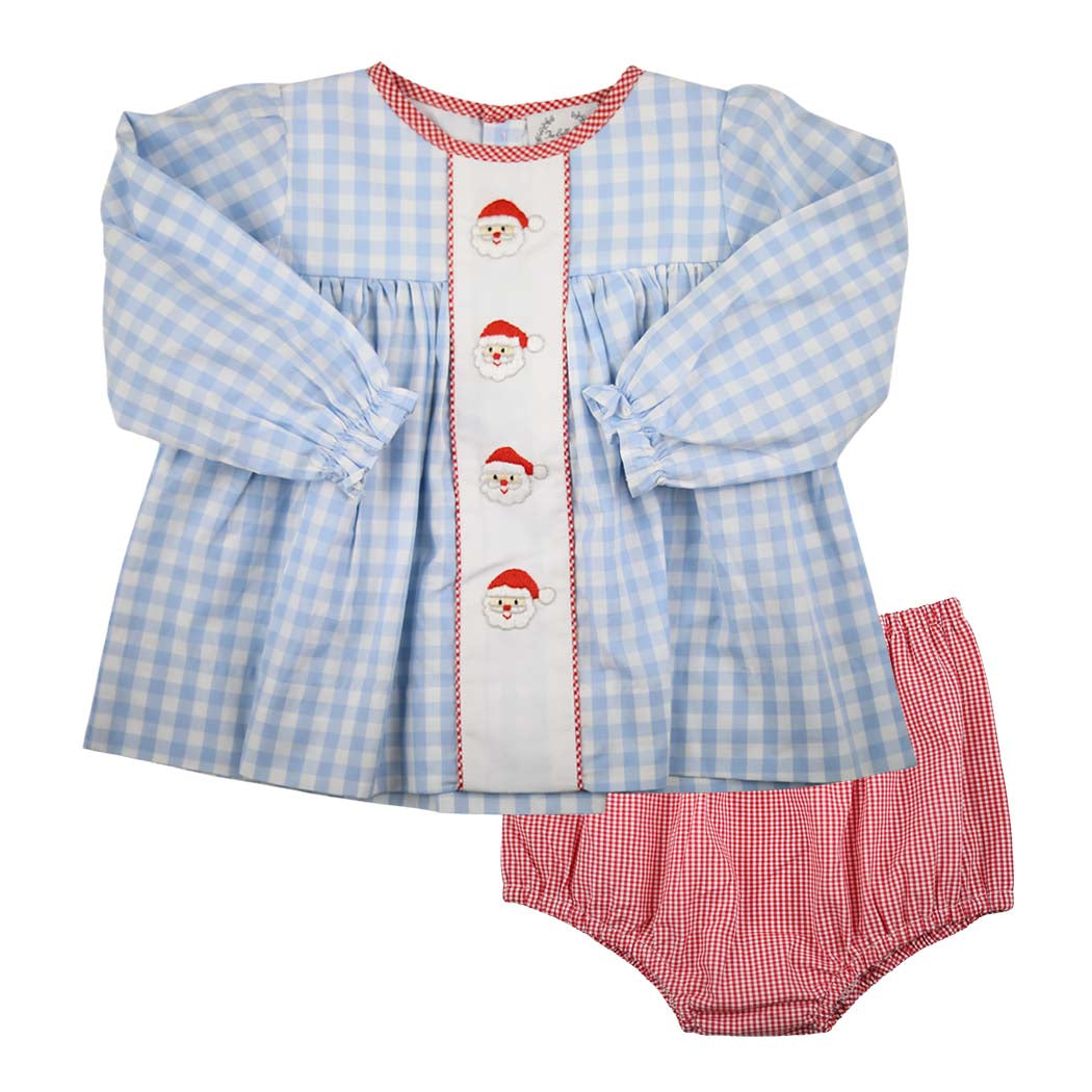 Blue Gingham Santa Swing Set