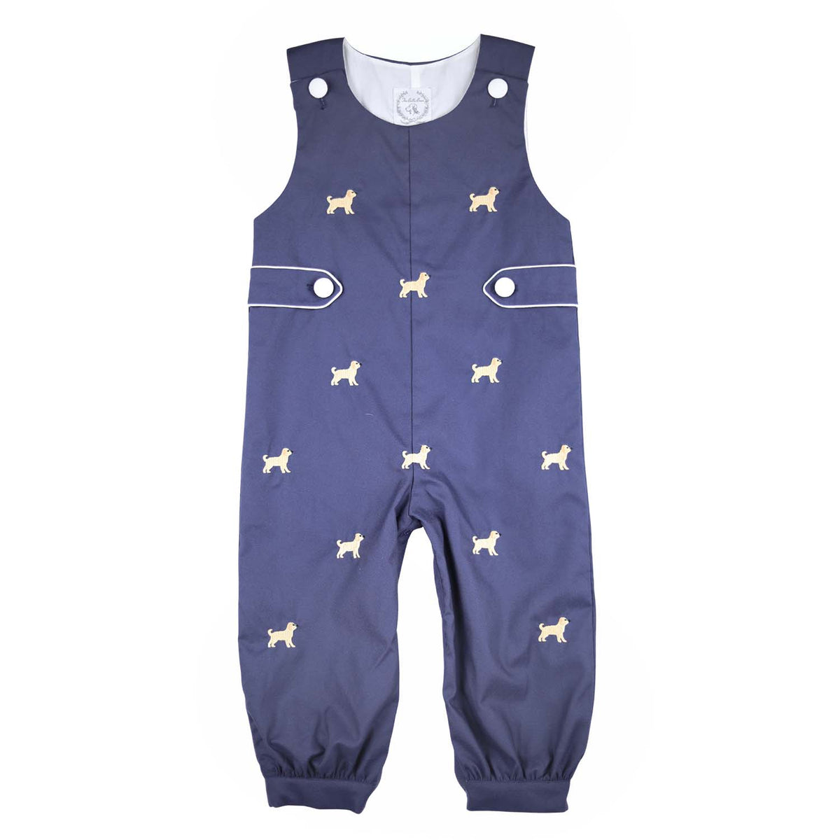 Navy Oxford Dog Romper