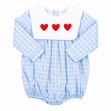 Blue Gingham Heart Bubble