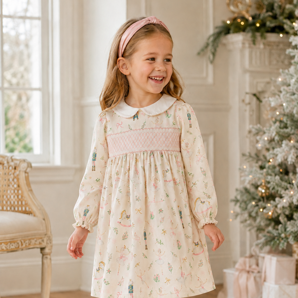 Christmas Nutcracker Smocked Dress