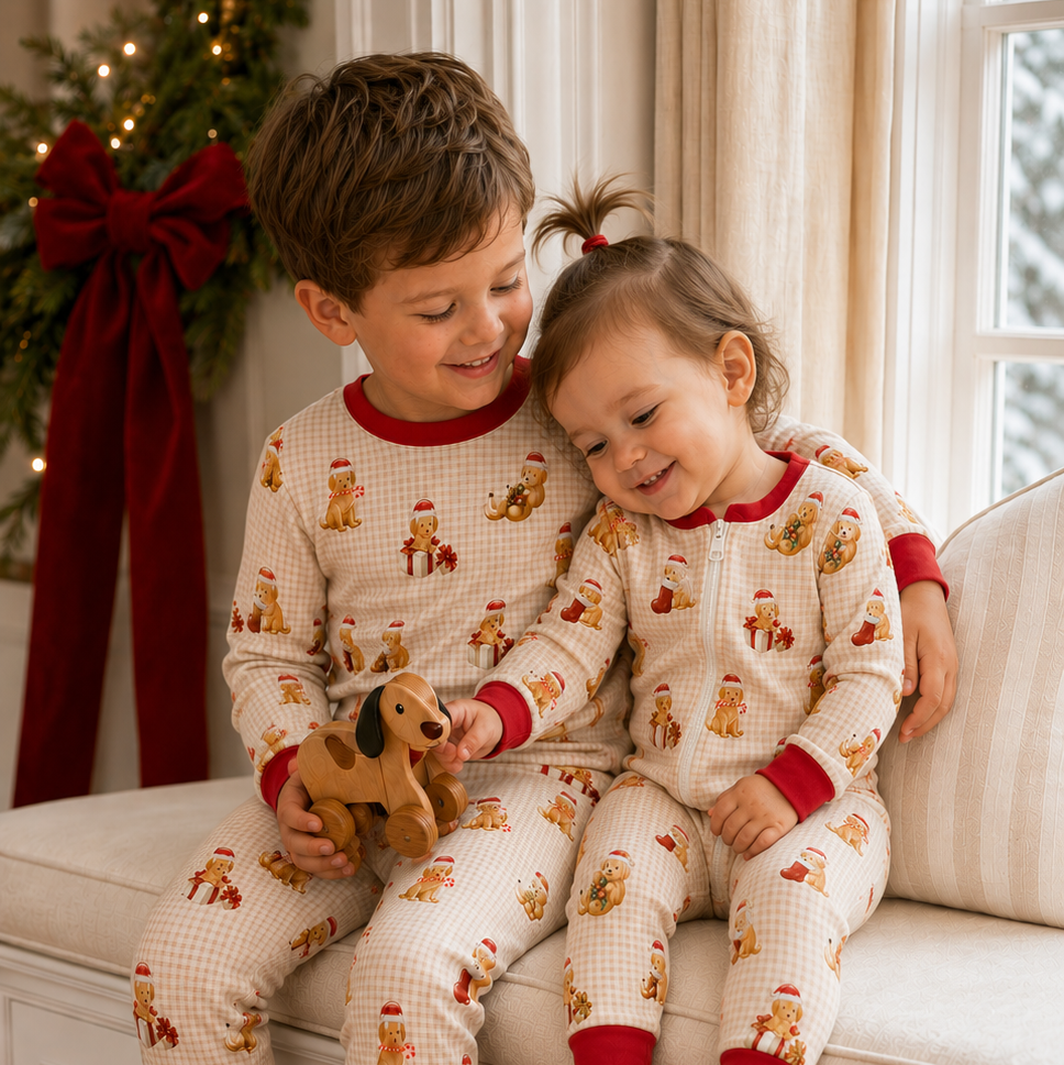 Christmas Santa Puppies Loungewear Set
