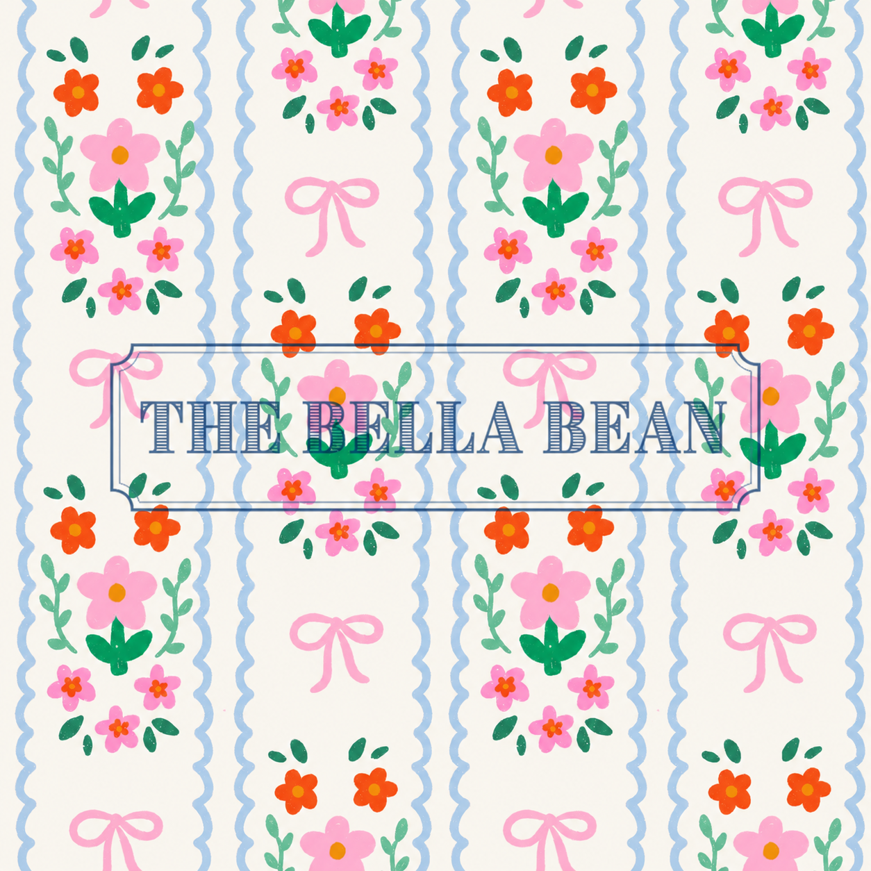 Scalloped Floral Swing Set with Pink Trim