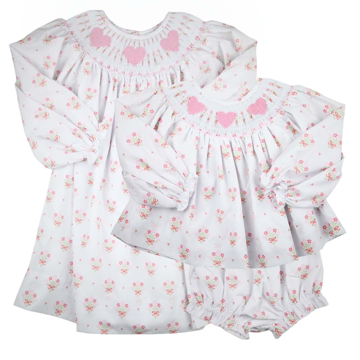 Floral Smocked Heart Dress