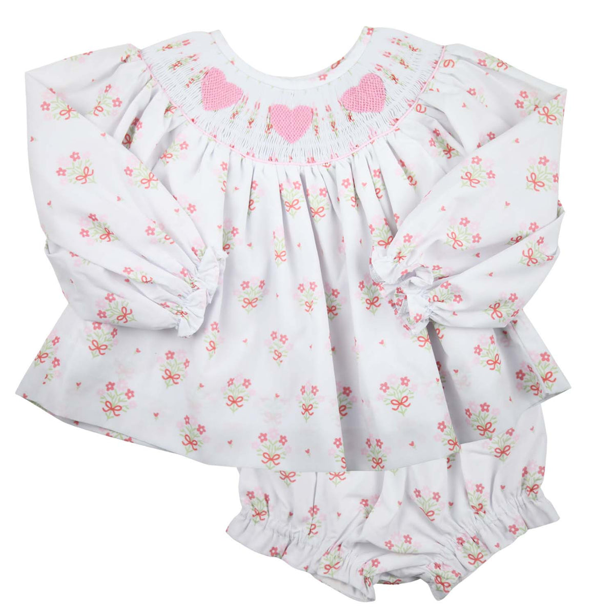 Floral Smocked Heart Swing Set