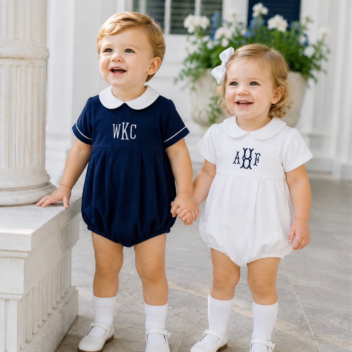 White Laine Short-Sleeve Bubble Bodysuit