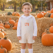 Autumn Khaki Gingham Shortall