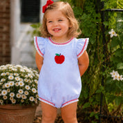 Blue Gingham Apple Ruffle Bubble