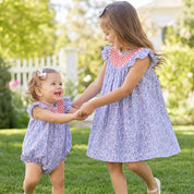 Patriotic Smocked Floral Dress