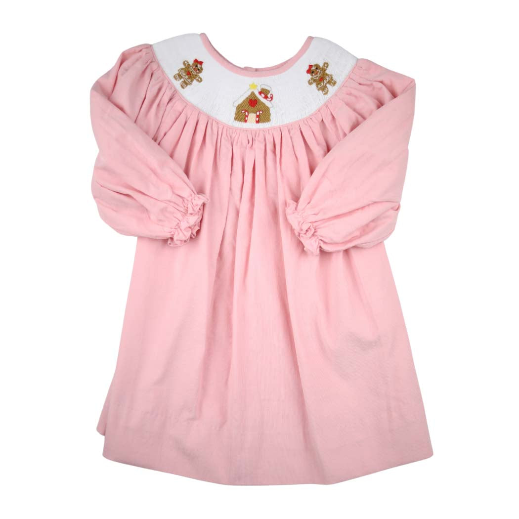 Smocked Gingerbread House Dress