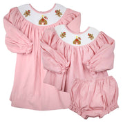 Smocked Gingerbread House Dress