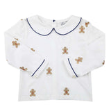 Gingerbread Man Peter Pan White Collar Knit Shirt