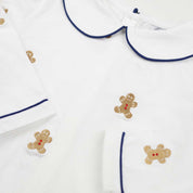 Gingerbread Man Peter Pan White Collar Knit Shirt