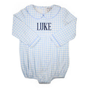 Blue Gingham Long Sleeve Bubble