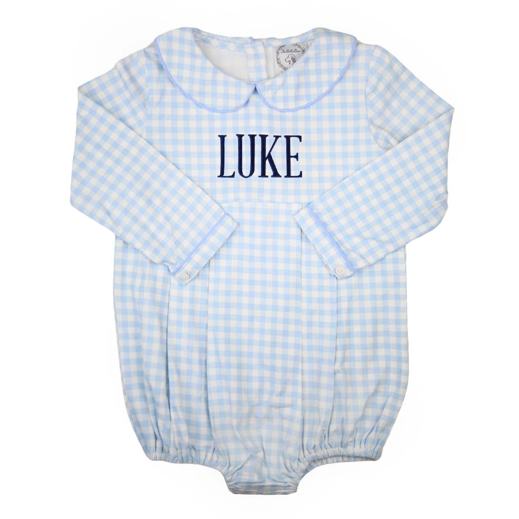 Blue Gingham Long Sleeve Bubble