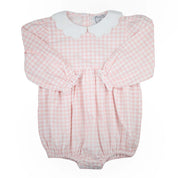 Pink Gingham Long Sleeve Bubble