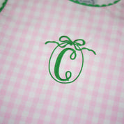 Pink Gingham with Green RicRac Girl Bubble