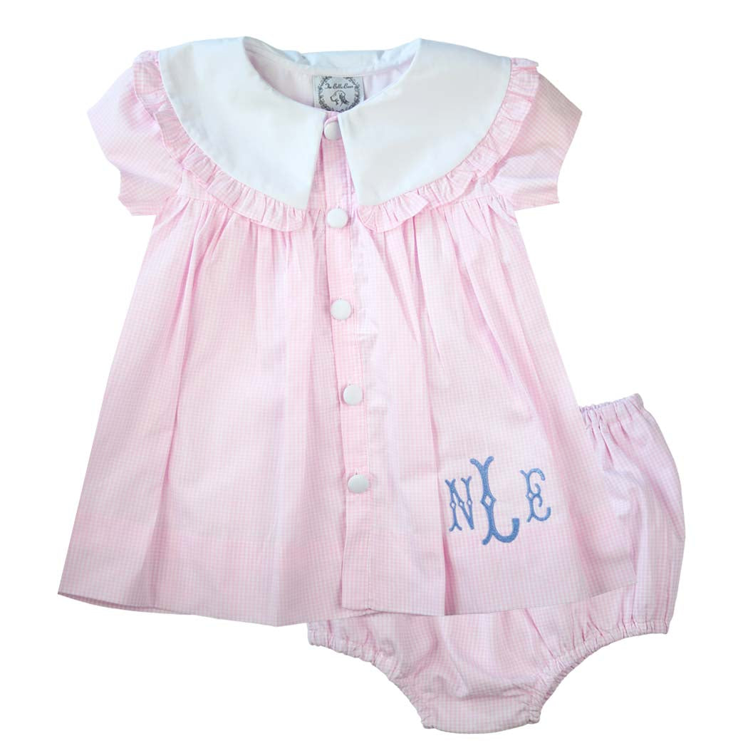 Pink Gingham Bloomer Set