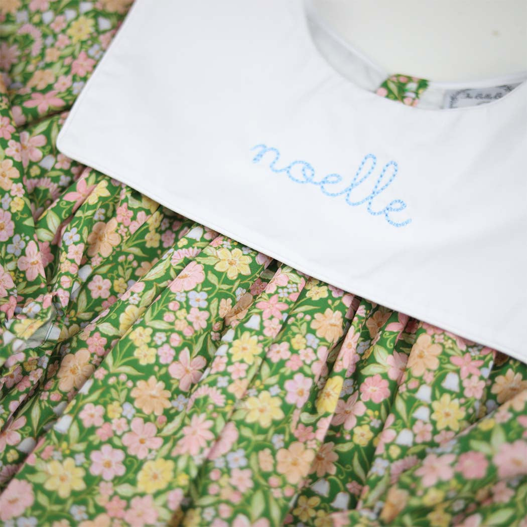 Green Floral Bib Dress