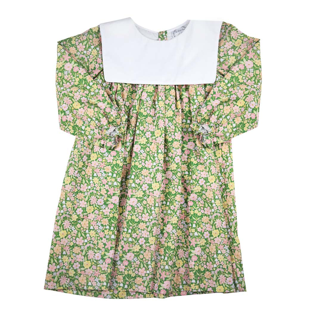 Green Floral Bib Dress