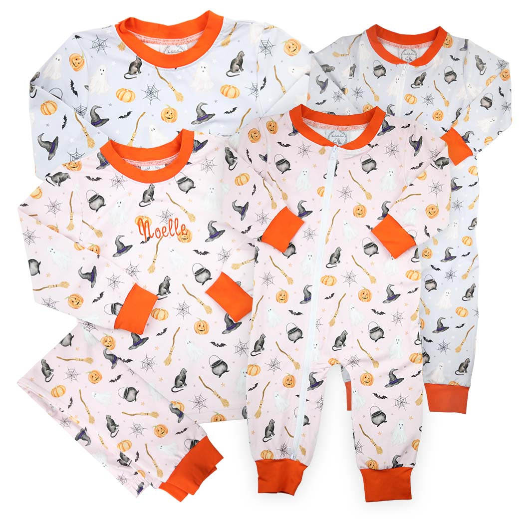Pink Halloween Print Zippy Loungewear