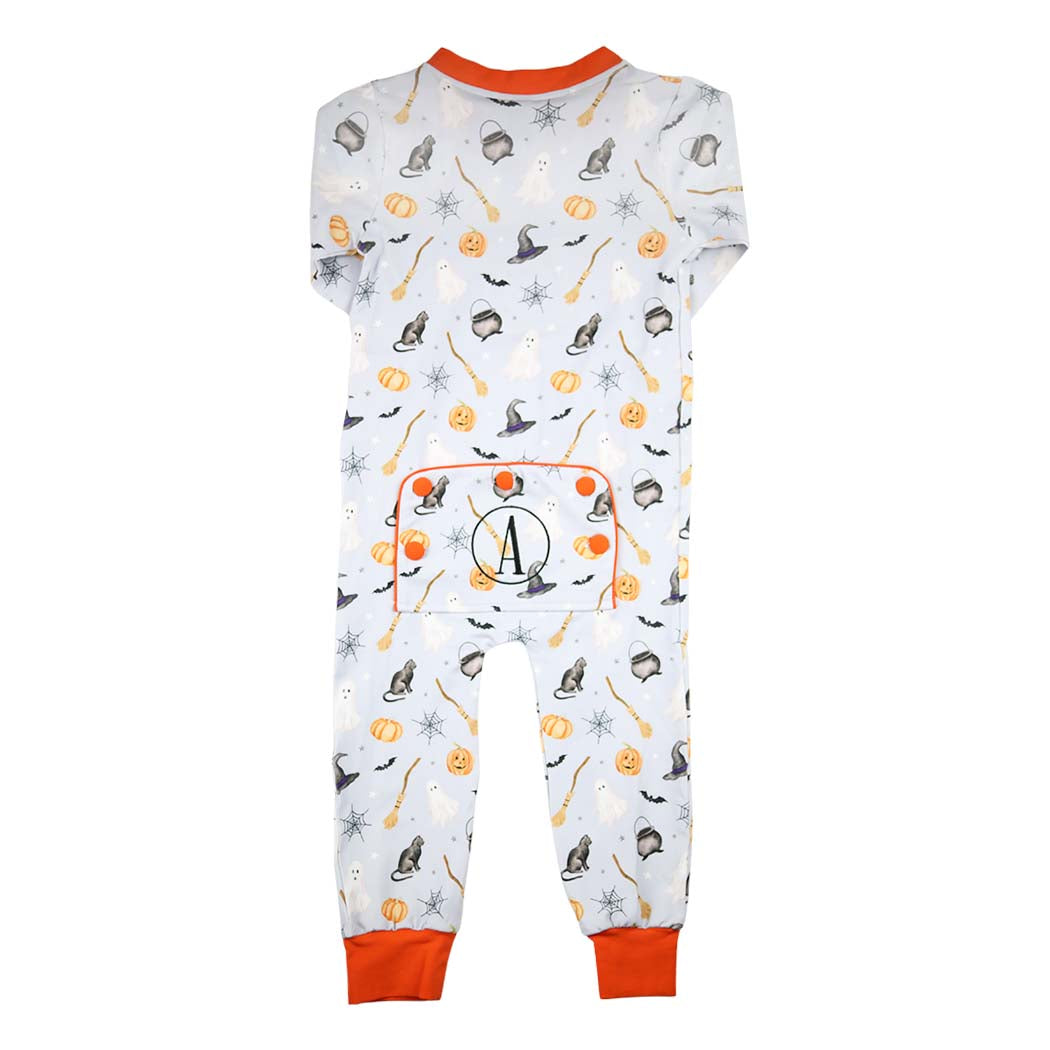 Blue Halloween Print Zippy Loungewear