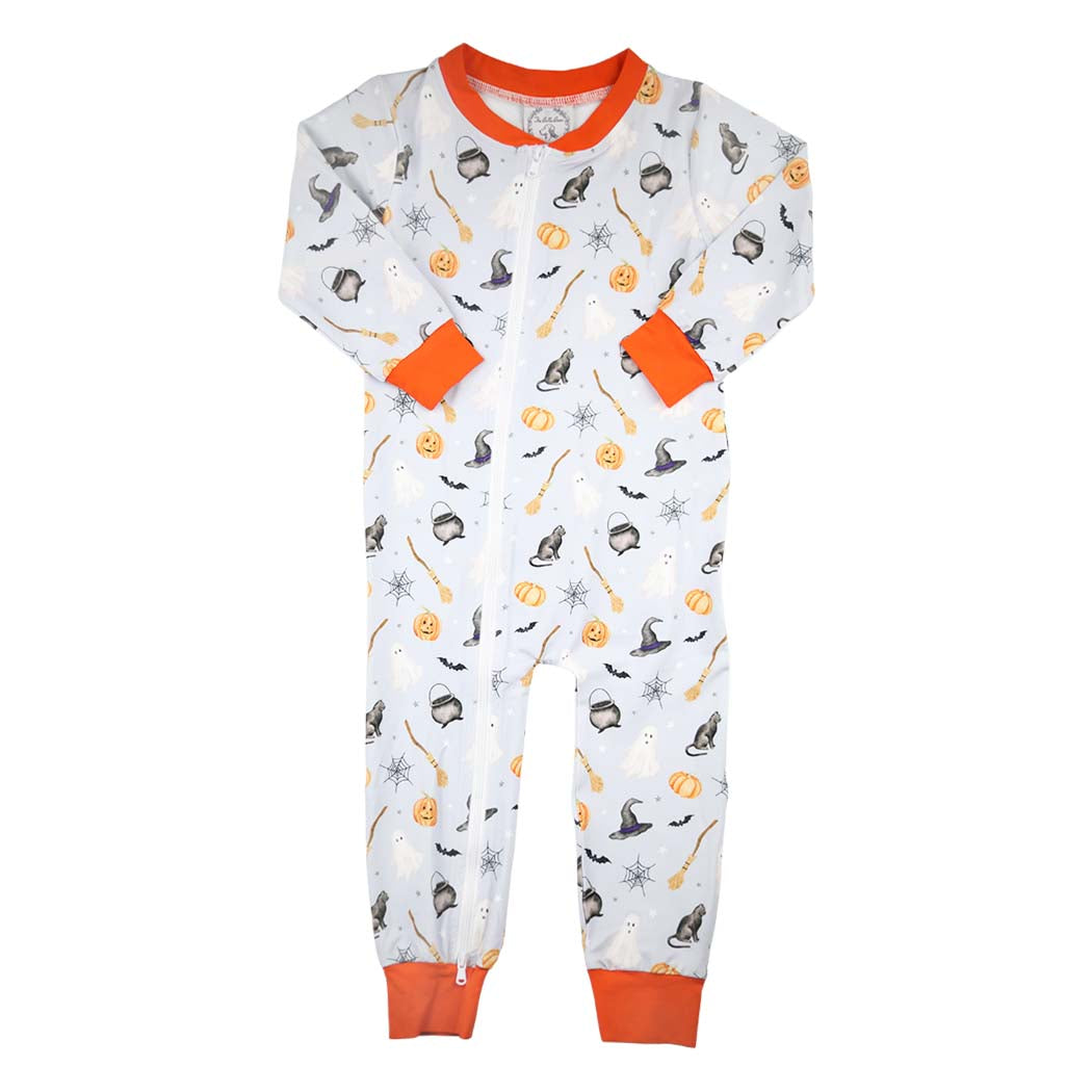 Blue Halloween Print Zippy Loungewear
