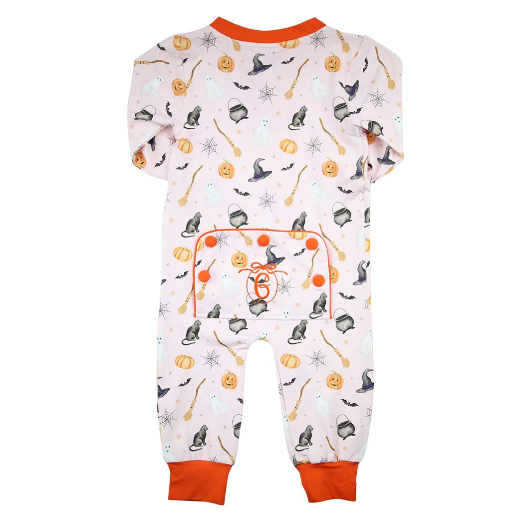Pink Halloween Print Zippy Loungewear