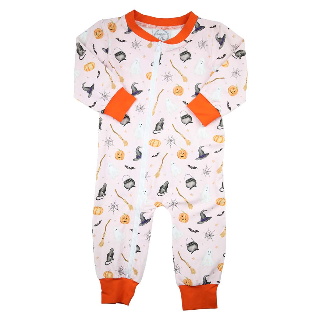 Pink Halloween Print Zippy Loungewear