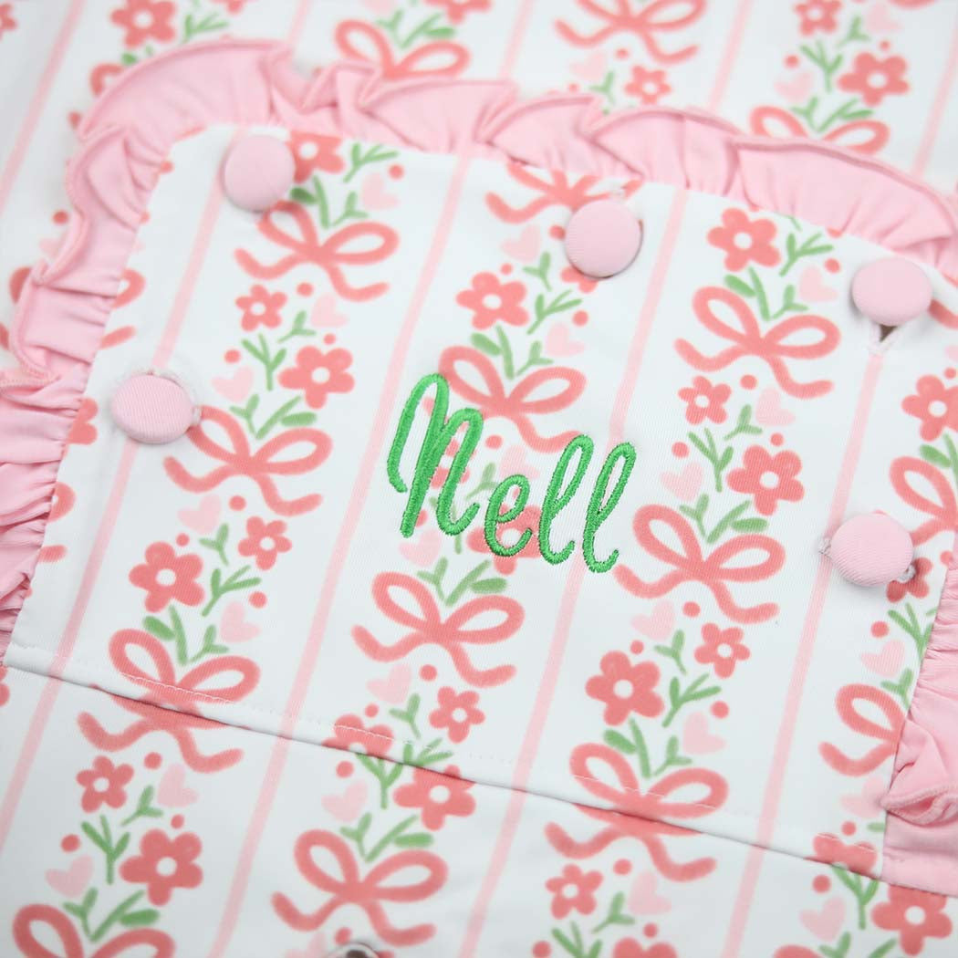 Floral & Bow Print Loungewear Set