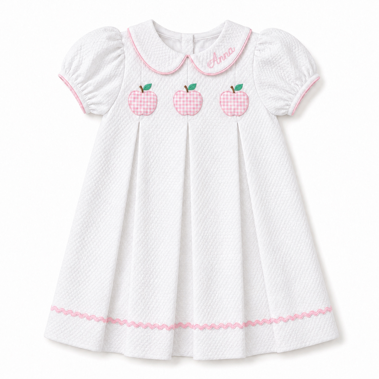 Pretty in Pink Gingham Apple Dress