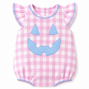 Girls Pink Gingham Jack 'O Lantern Bubble